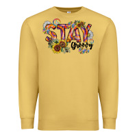 Antique Gold Stay Groovy Premium Sweatshirt - CowhideDigitalArt