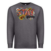 Charcoal Heather Stay Groovy Premium Sweatshirt - CowhideDigitalArt