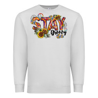 Dove Grey Stay Groovy Premium Sweatshirt - CowhideDigitalArt
