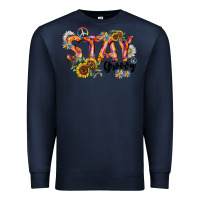 Navy Stay Groovy Premium Sweatshirt - CowhideDigitalArt