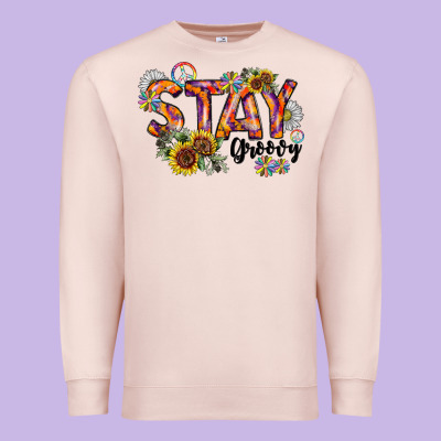 Stay Groovy Premium Sweatshirt Designed By Cowhidedigitalart