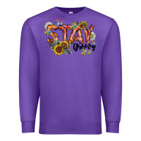 Purple Stay Groovy Premium Sweatshirt - CowhideDigitalArt