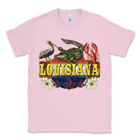 Bubblegum Pink louisiana state Classic Tee - BarkalooDesign