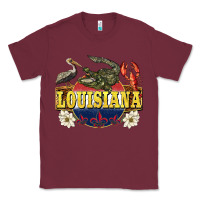 Burgundy louisiana state Classic Tee - BarkalooDesign
