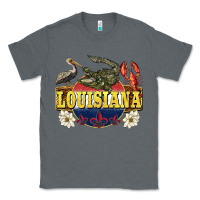 Charcoal Heather louisiana state Classic Tee - BarkalooDesign