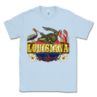 Dusty Blue louisiana state Classic Tee - BarkalooDesign