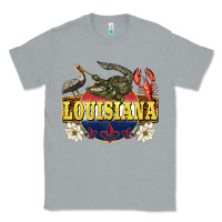 Heather Grey louisiana state Classic Tee - BarkalooDesign