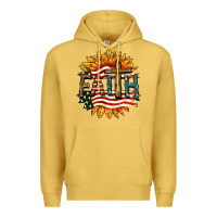 Antique Gold Faith USA Premium Hoodie - FaDigitalArtStudio
