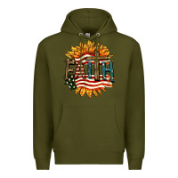 Army Green Faith USA Premium Hoodie - FaDigitalArtStudio