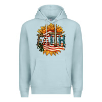 Blue Mist Faith USA Premium Hoodie - FaDigitalArtStudio