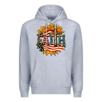 Heather Grey Faith USA Premium Hoodie - FaDigitalArtStudio