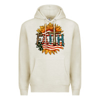 Oatmeal Heather Faith USA Premium Hoodie - FaDigitalArtStudio