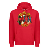 Red Faith USA Premium Hoodie - FaDigitalArtStudio