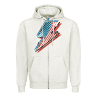 Oatmeal Heather American flag lightning bolt 4th of july Zipper Hoodie - FaDigitalArtStudio