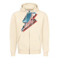 Sandshell American flag lightning bolt 4th of july Zipper Hoodie - FaDigitalArtStudio