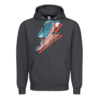 Smoke American flag lightning bolt 4th of july Zipper Hoodie - FaDigitalArtStudio