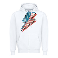 American Flag Lightning Bolt 4th Of July Zipper Hoodie | Teevron