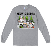 Heather Grey merry christmas gnomes Long Sleeve Tee - texasbilliewilder