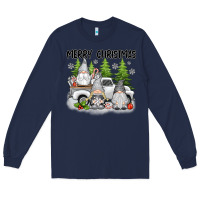 Navy merry christmas gnomes Long Sleeve Tee - texasbilliewilder