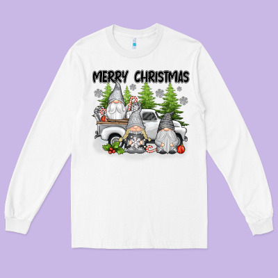 Merry Christmas Gnomes Long Sleeve Tee Designed By Texasbilliewilder