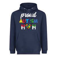 Navy Proud Autism Mom Mothers Day Gift Autism Awareness Heavyweight Hoodie - CowhideDigitalArt