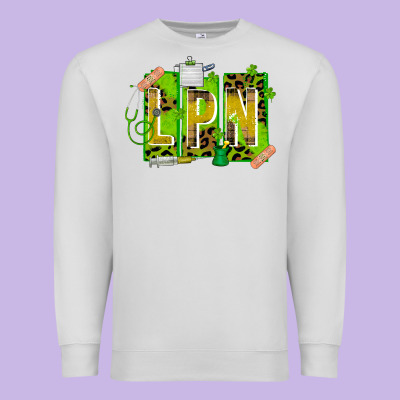 St. Patricks Day Lpn Premium Sweatshirt Designed By Cowhidedigitalart