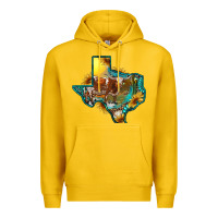 Lemon western texas map with longhorn bull Premium Hoodie - RanaPortraitStore