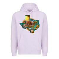Lilac western texas map with longhorn bull Premium Hoodie - RanaPortraitStore