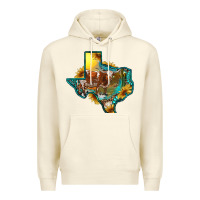 Sandshell western texas map with longhorn bull Premium Hoodie - RanaPortraitStore