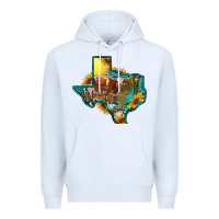 White western texas map with longhorn bull Premium Hoodie - RanaPortraitStore