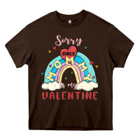 Chocolate Brown sorry girls mommy is valentine Heavy Core Tee - MaliasSmallBusiness