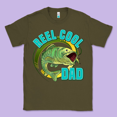 Reel Cool Dad Classic Tee Designed By Jasminsmagicworld