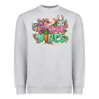 Heather Grey Easter vibes Easter Day Heavyweight Sweatshirt - HowdyJamesFarm