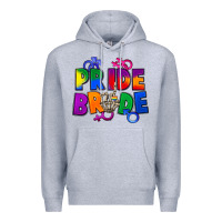 Heather Grey Pride bride Premium Hoodie - FaDigitalArtStudio