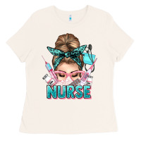 Bone nurse life messy bun Ladies Tee - NancyCooperArtShop