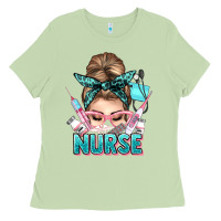Matcha nurse life messy bun Ladies Tee - NancyCooperArtShop
