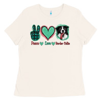 Bone Peace Love Border Collie Ladies Tee - Jasminsmagicworld