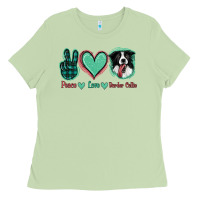 Matcha Peace Love Border Collie Ladies Tee - Jasminsmagicworld