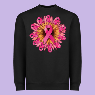 Cancer Ribbon Sunflower Cancer Awareness Heavyweight Sweatshirt Designed By Howdyjamesfarm