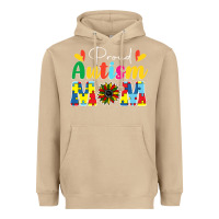 Mushroom Proud Autism Mom sunflower Heavyweight Hoodie - CowhideDigitalArt