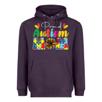 Plum Proud Autism Mom sunflower Heavyweight Hoodie - CowhideDigitalArt