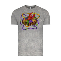 Cloud Rock mardi gras craw fish king cake with leopard Vintage Tee - RanaPortraitStore