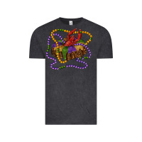 Vintage Black mardi gras craw fish king cake with leopard Vintage Tee - RanaPortraitStore