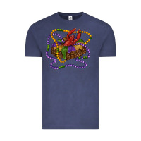 Vintage Denim mardi gras craw fish king cake with leopard Vintage Tee - RanaPortraitStore