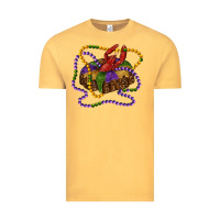 Vintage Mustard mardi gras craw fish king cake with leopard Vintage Tee - RanaPortraitStore