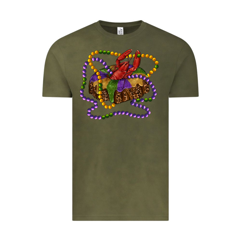 Mardi Gras Craw Fish King Cake With Leopard Vintage Tee by RanaPortraitStore | Teevron