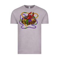 Vintage Zinc mardi gras craw fish king cake with leopard Vintage Tee - RanaPortraitStore