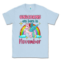 Dusty Blue unicorns are born in november Classic Tee - Jasminsmagicworld