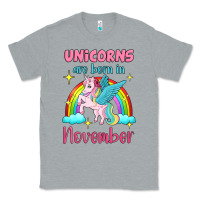 Heather Grey unicorns are born in november Classic Tee - Jasminsmagicworld