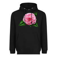 Black Camellia Flower Heavyweight Hoodie - LillyAllenDesigns